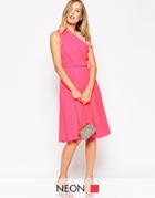 Asos Cross Front Soft Midi Dress - Pink
