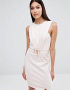 Michelle Keegan Loves Lipsy Belted Wrap Dress - Pink