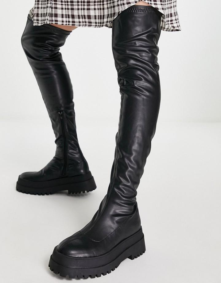 Office Know-how Over-the-knee Boots In Black