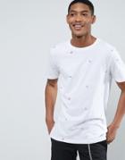 Pull & Bear T-shirt With Mini Surf Print In White - White