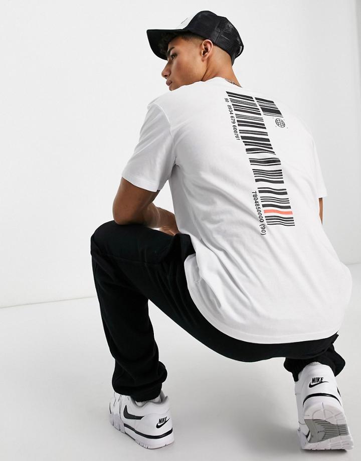 Jack & Jones Core Oversized T-shirt With Barcode Back Print In White