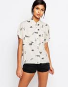 Vero Moda Printed Shirt - Ivory Beige