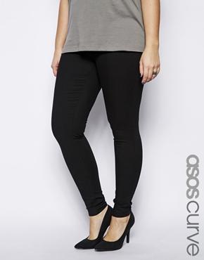 Asos Curve Pull On Jeggings In Black - Black