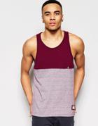 Brave Soul Striped Tank With Contrast Panel - Red