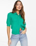 Vero Moda Frsh Short Sleeve Cardigan In Green