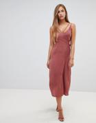 Gilli Cut Out Detail Midi Dress - Purple
