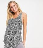 Cotton: On Maternity Training Tank Top In Leopard Print-brown