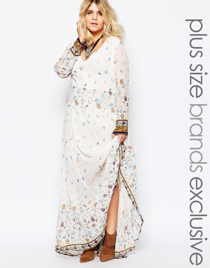 Alice & You Border Print Folk Maxi Dress - Multi
