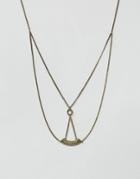 Asos Necklace With Double Layer In Gold - Gold