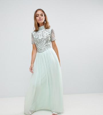 Frock And Frill Petite Premium Embellished Top Maxi Dress - Blue
