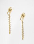 Orelia Gold Plated Stud Earrings With Chain - Gold Plated