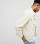 Asos Tall Fleece Western Jacket In Ecru - Beige