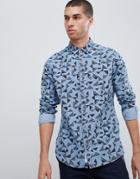 Only & Sons Slim Fit All Over Print Shirt - Blue