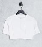 Asyou Seam Detail Crop T-shirt In White