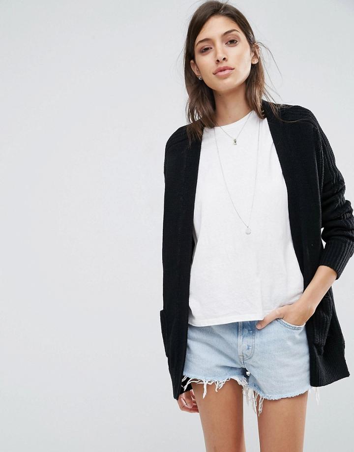 Asos Ultimate Chunky Knit Cardigan - Black