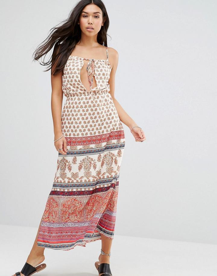 Anmol Printed Beach Maxi Dress - Red Multi