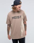 Asos Oversized T-shirt With Washed Front Print - Beige