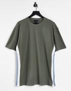 New Look Waffle T-shirt In Khaki-green