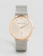 Abbott Lyon Stellar 40 Mesh Watch In Silver/rose Gold - Silver