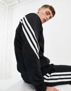 Adidas Sweatshirt With Wrap Three Stripes In Black