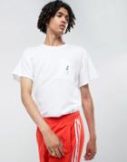 Mennace Dropped Shoulder T-shirt With Pocket Embroidery In White - White