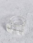 Asos Design Plastic Ring With Barbed Wire In Clear