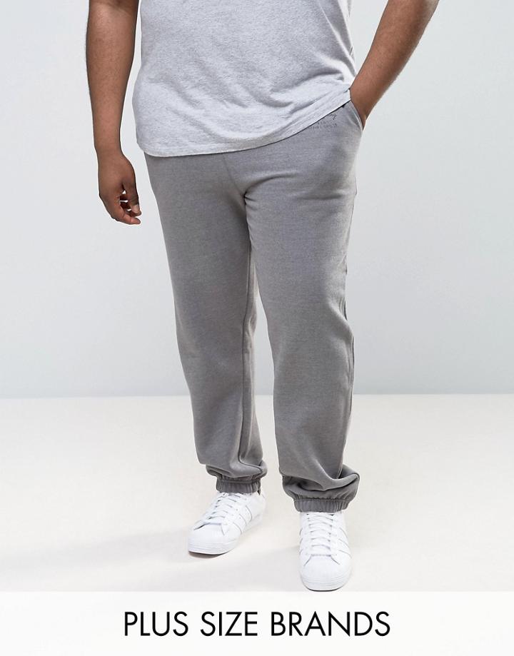 Jacamo Plus Joggers In Charcoal Marl - Gray