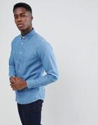 Stradivarius Denim Shirt In Mid Blue - Blue