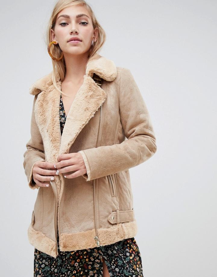 Stradivarius Aviator Jacket - Beige