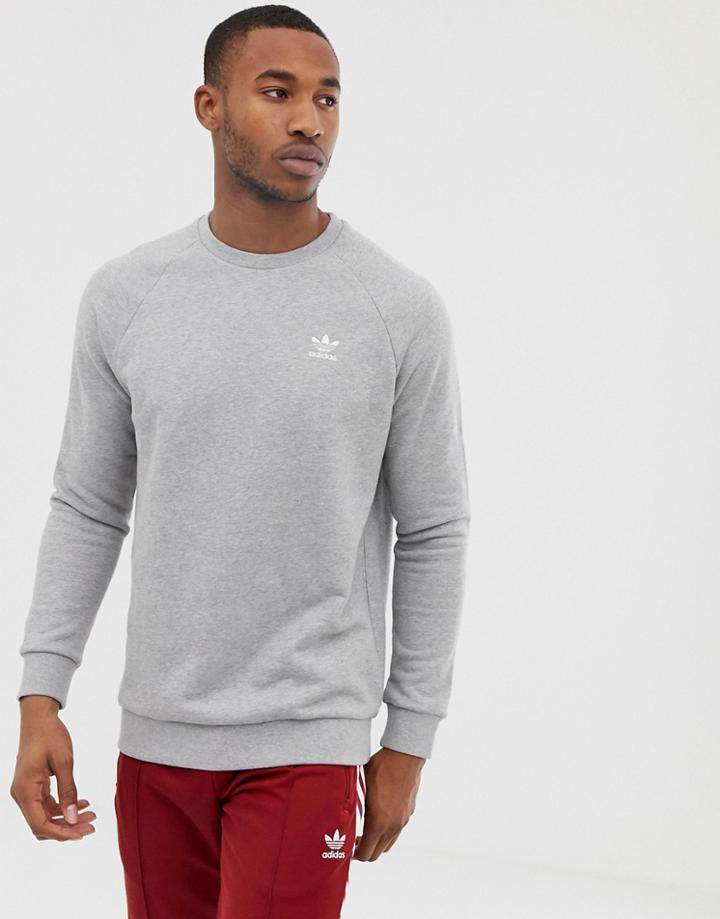 Adidas Originals Sweatshirt With Embroidered Small Logo Gray - Gray