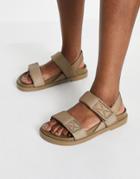 Monki Bebe Padded Dad Sandals In Taupe-neutral