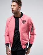 Siksilk Suedette Bomber Jacket In Pink - Pink