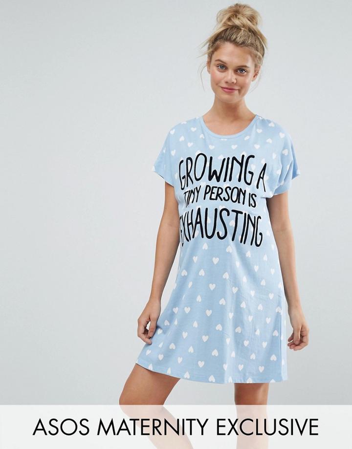 Asos Maternity Exhausting Sleep Tee - Blue