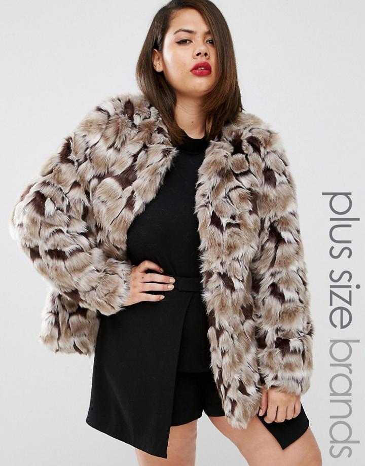Junarose Faux Fur Jacket - Multi