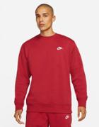 Nike Club Crew Neck Sweat In Burgundy-red