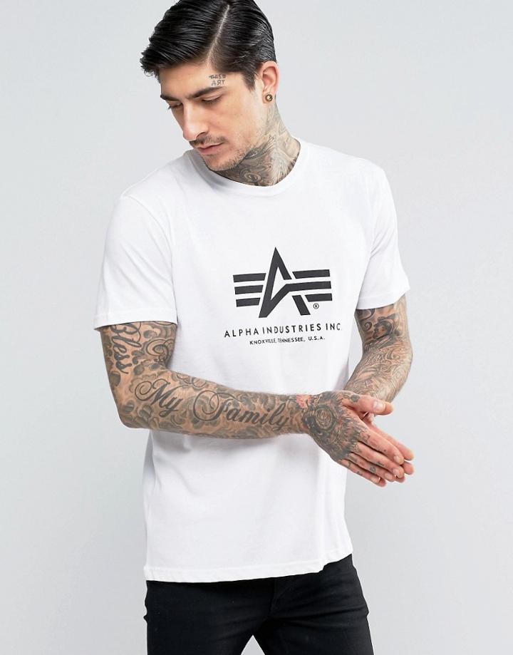 Alpha Industries T-shirt With Logo In Regular Fit White - White