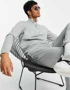 New Look Half Zip Sweat In Light Gray - Part Of A Set-grey