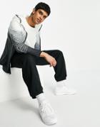 Hollister Sleeve Logo Ombre Print Hooded Rain Jacket In Black/white
