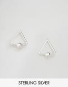 Kingsley Ryan Fine Triangle Stud Earrings - Silver