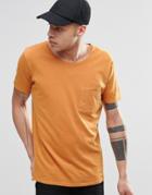 Nudie Worker Pocket T-shirt In Orange - Orange