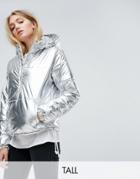 Noisy May Tall Metallic Puffer Jacket - Silver