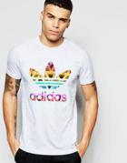 Adidas Originals T-shirt With Retro Trefoil Aj6920 - Gray