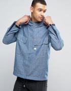 G-star Chambray Hooded Jacket - Blue