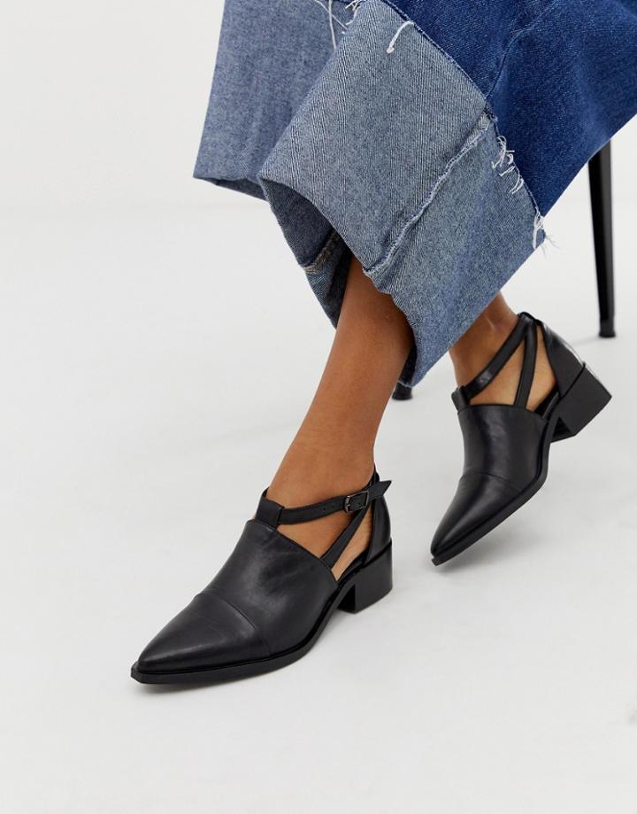 Vero Moda Cut Out Leather Boots - Black