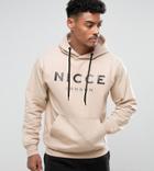 Nicce London Hoodie In Beige With Large Logo Exclusive To Asos - Beige