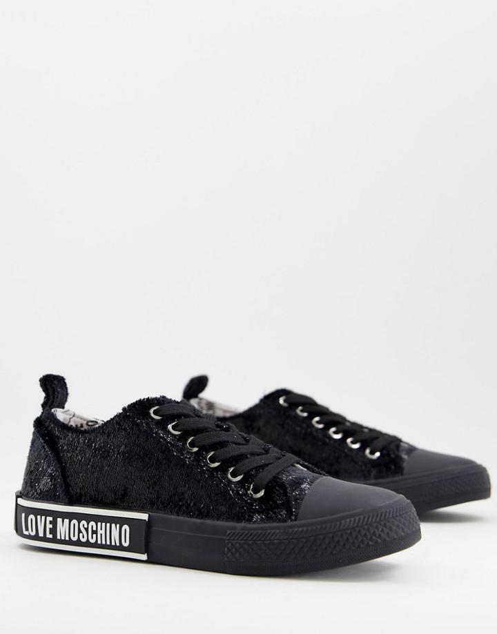 Love Moschino Casual Lace Up Sneakers In Black