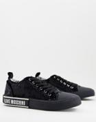 Love Moschino Casual Lace Up Sneakers In Black