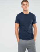 Asos Design T-shirt With Crew Neck In Navy - Navy