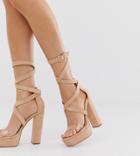 Simmi London Milly Exclusive Blush Platform Sandals With Clear Detail-pink