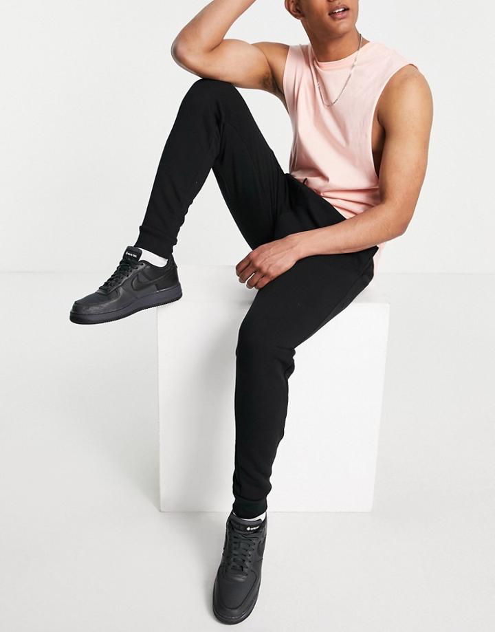 River Island Slim Sweatpants In Black